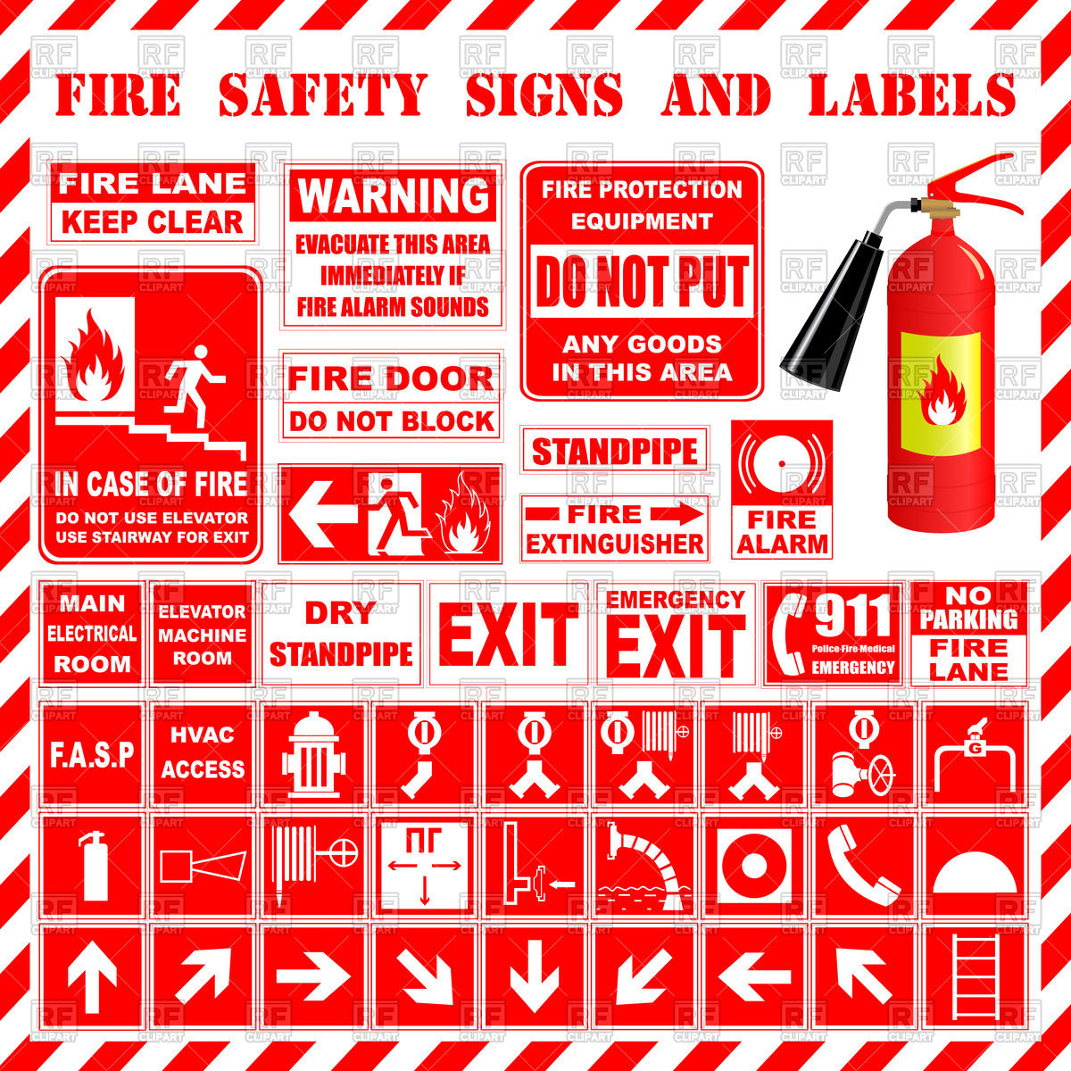 1200x1200 Fire Safety Signs Vector Image Vector Artwork Of Signs, Symbols