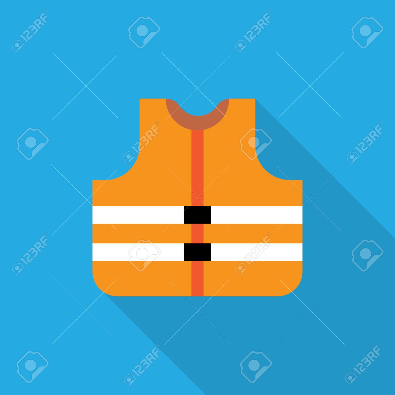 1300x1300 Orange Safety Vest Icon, Flat Style