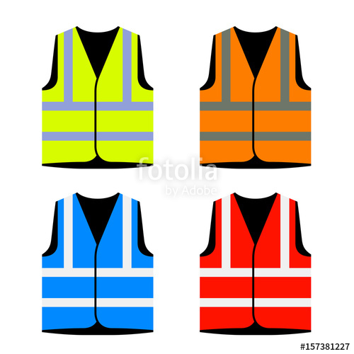 500x500 Reflective Road Industry Safety Vest Vector Stock Image And