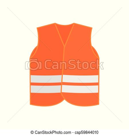 450x470 Flat Vector Icon Of Orange Safety Vest Waistcoat With Two