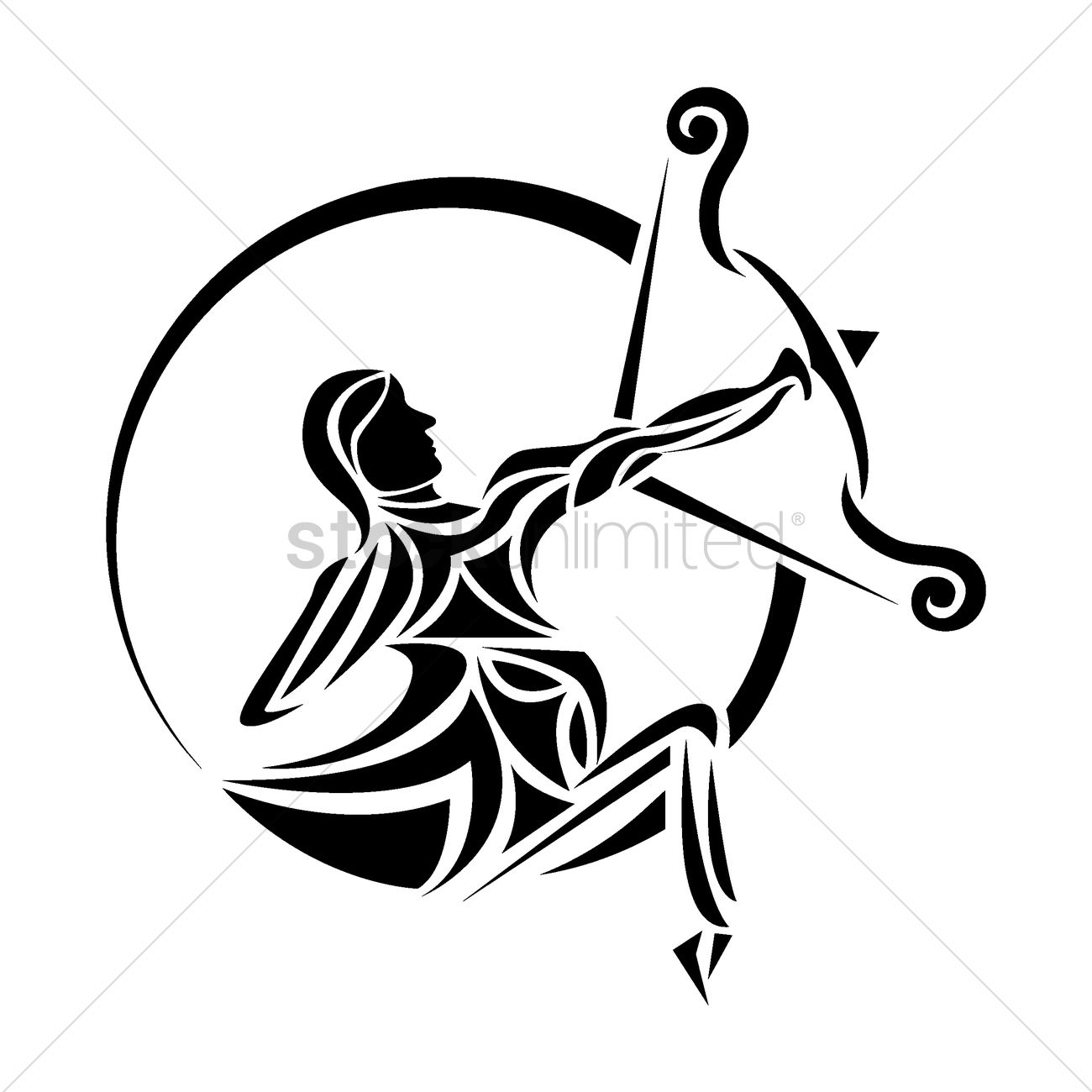 1300x1300 Sagittarius Vector Image