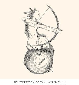 260x280 Vintage Sign Of Zodiac. Sagittarius. Vector Illustration