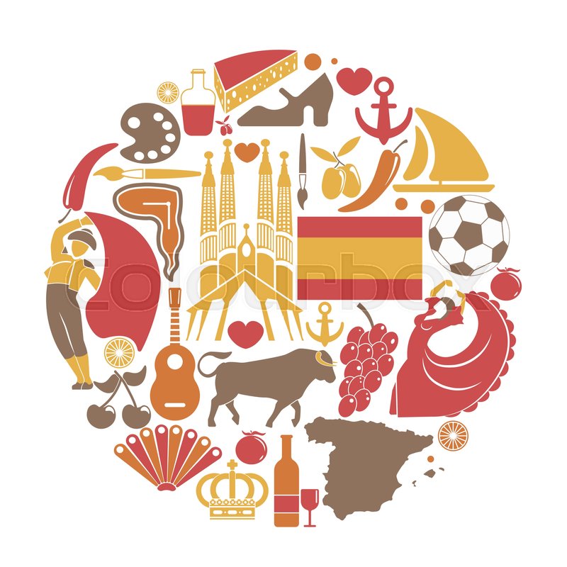800x800 Spain Sightseeing Landmarks And Famous Vector Travel Attractions