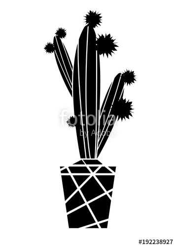 357x500 Simple Flat Cactus Vector Icon. Saguaro With Flowers Pictogram