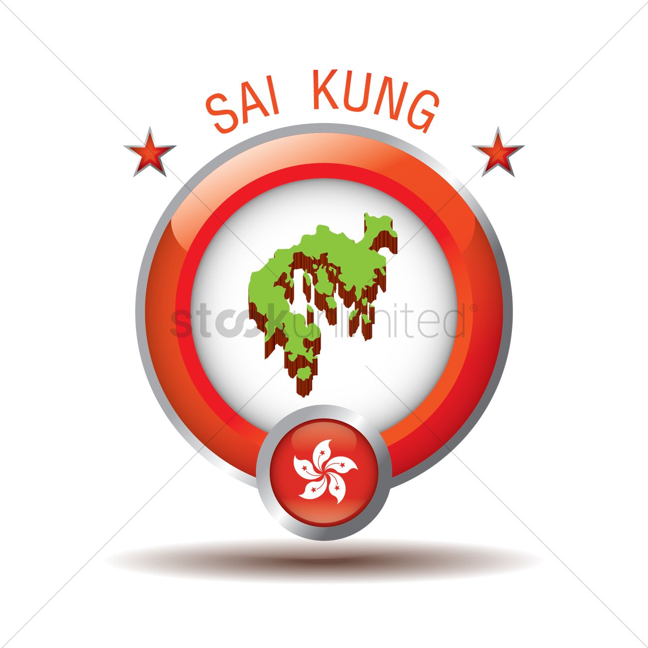 1300x1300 Sai Kung Map Vector Image