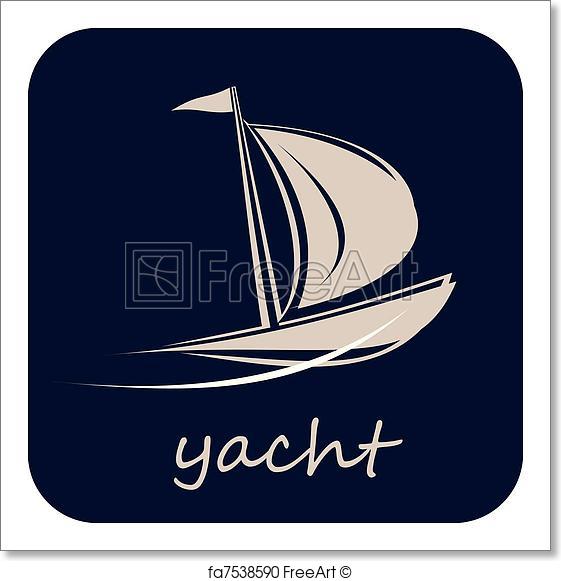 561x581 Free Art Print Of Yacht, Sailboat