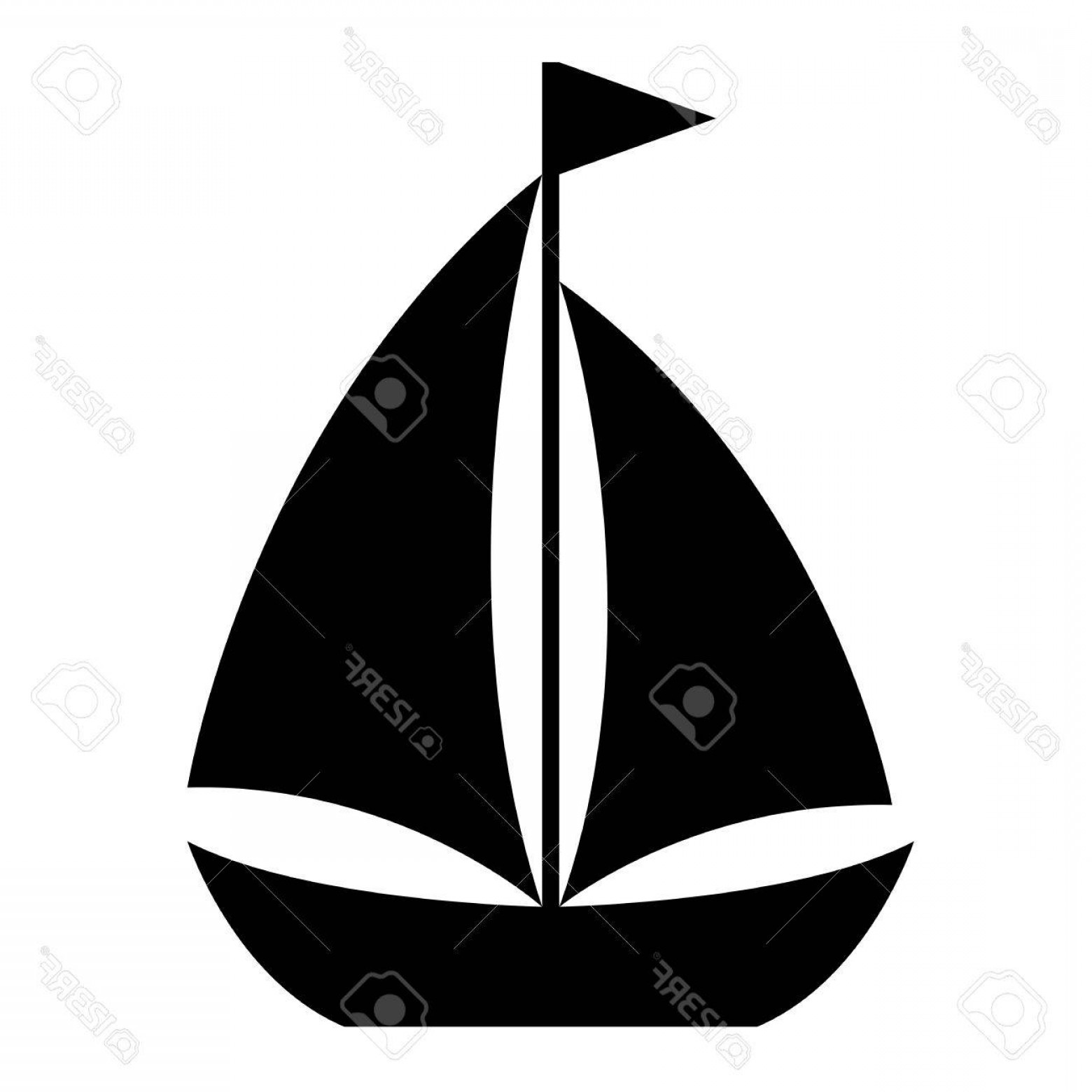1560x1560 Photostock Vector Simple Cartoon Sailboat Icon Of A Small Sailing