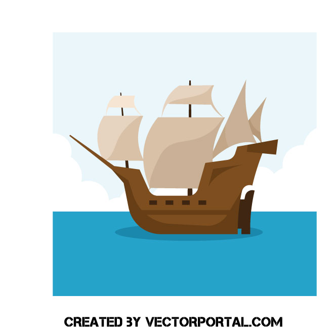 660x660 Old Sailing Ship Vector Image