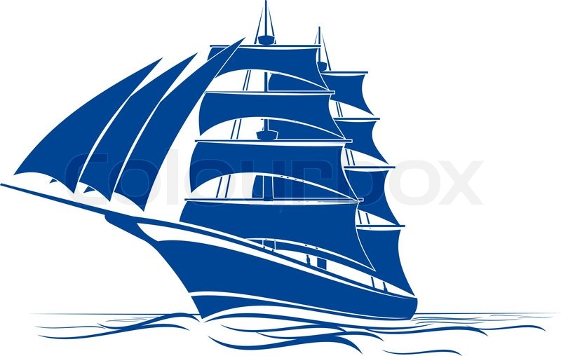 800x508 Sail Ship In Ocean Water For Travel Or Another Design Stock