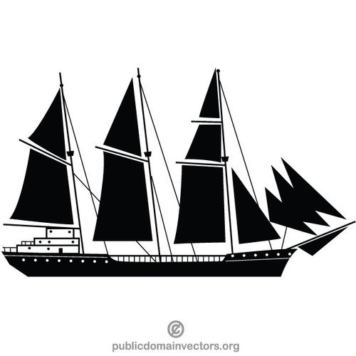500x500 Sailing Ship Vector Silhouette Public Domain Vectors