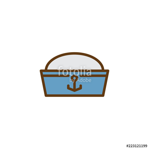 500x500 Sailor Hat Filled Outline Icon, Line Vector Sign, Linear Colorful