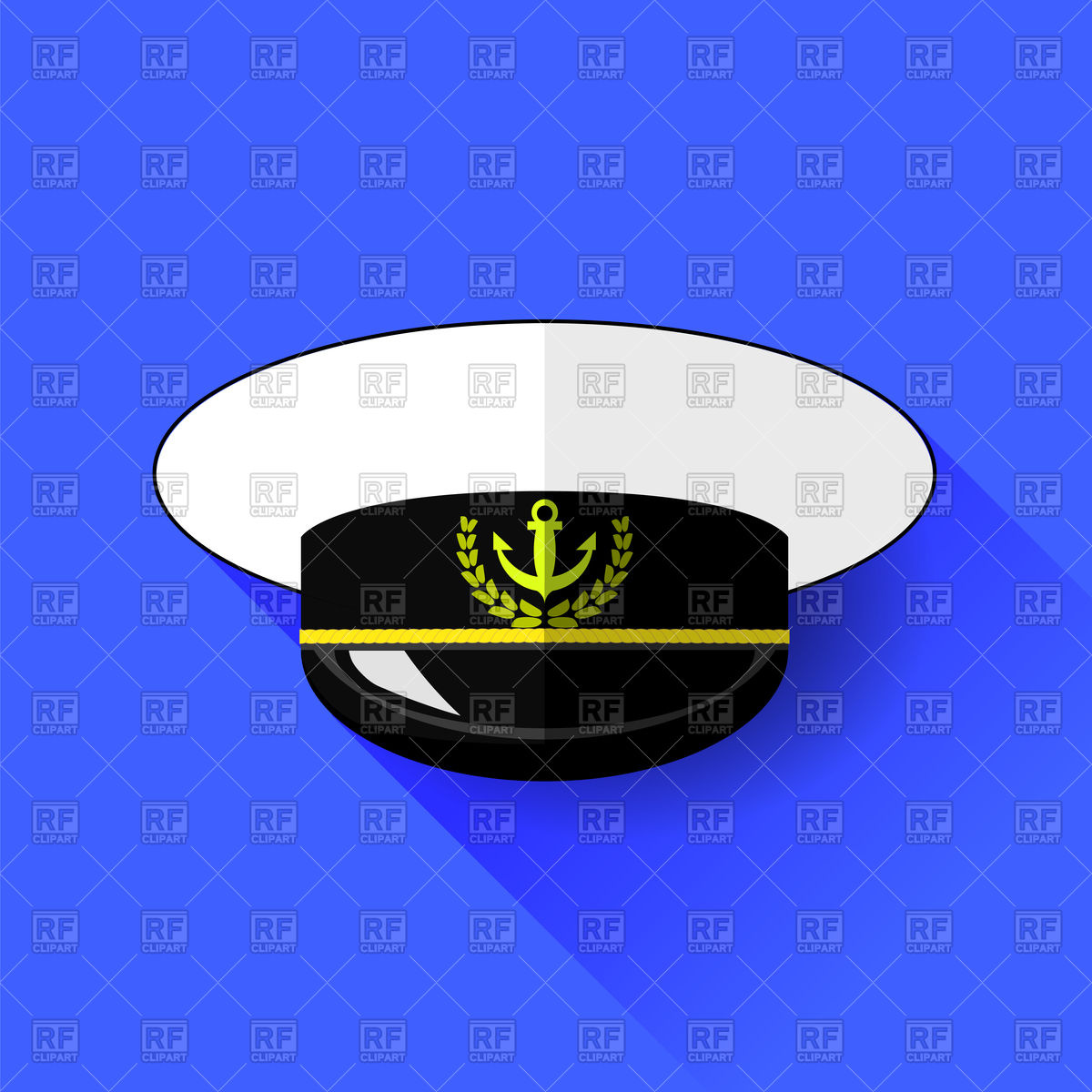 1200x1200 Sailor Hat Icon On Blue Background Vector Image Vector Artwork