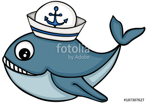 500x354 Cute Whale With Sailor Hat Stock Image And Royalty Free Vector