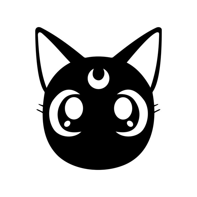 690x690 Sailor Moon Luna Cat Face Graphics Design Svg By Vectordesign