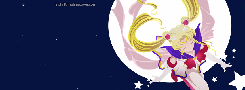 851x314 Super Sailor Moon Vector Facebook Cover, Super Sailor Moon Vector