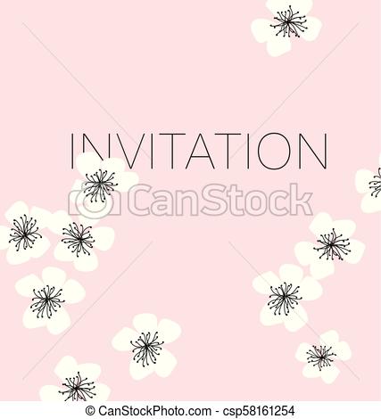 427x470 Sakura Blossom Vector Background. Cherry Floral Illustration