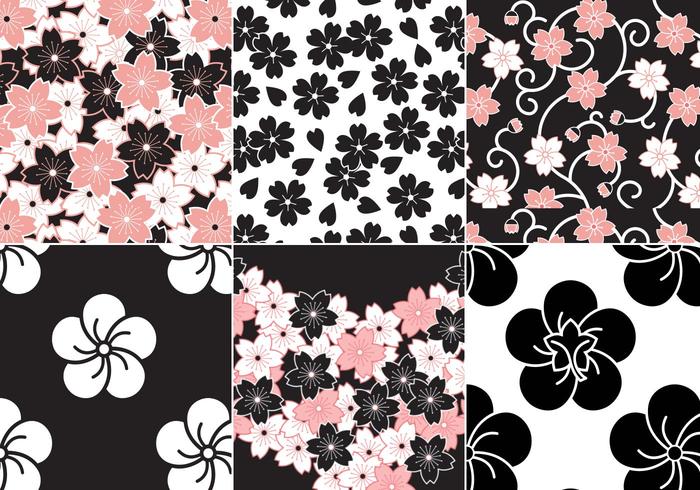 700x490 Sakura Flower Vector Pattern Pack