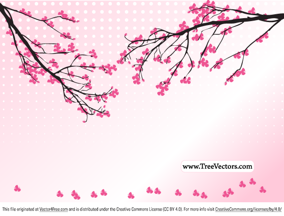580x440 Free Sakura Vector Graphics