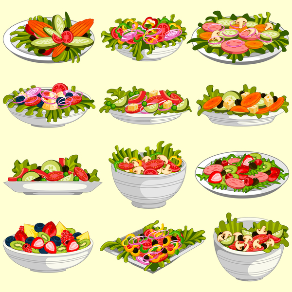 600x600 Vegetable With Fruit Salad Vector Free Download