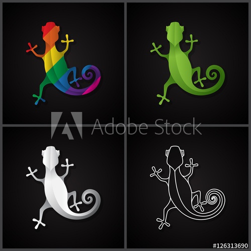 500x500 Stylized Icon Salamander. Vector Illustration.