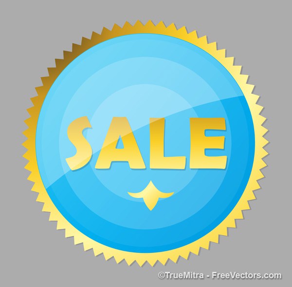 600x589 Download Free Glossy Sale Sticker Vector Vector Illustration