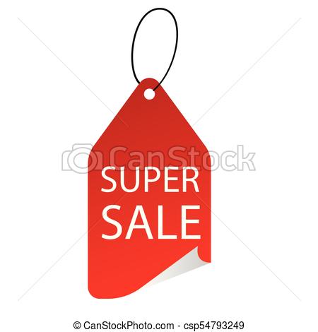 450x470 Banner Super Sale Tag Vector Image.