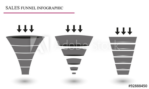500x300 Sales Funnel. Vector Illustration.