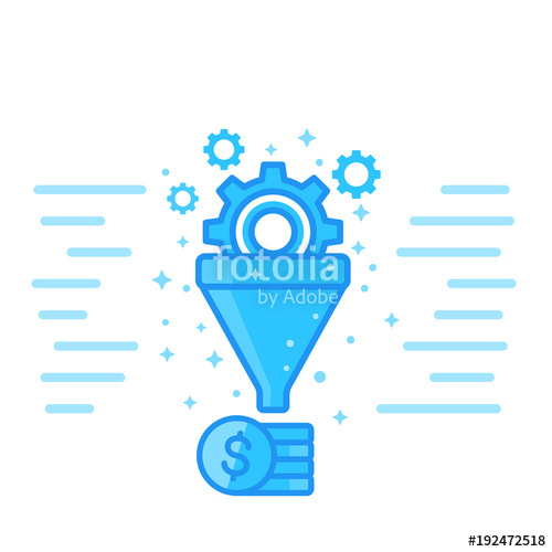500x500 Sales Funnel Vector Illustration, Digital Marketing Concept Stock