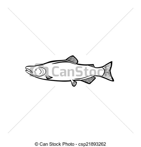 450x470 Vector Illustration Salmon On A White Background.