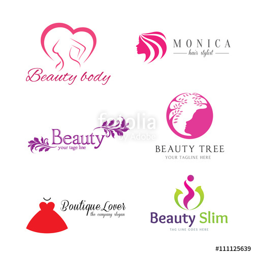 500x500 Set Of Vector Logos Beauty Salon,logos Vector Set Design Stock