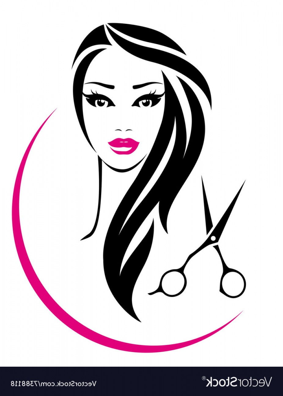 926x1296 Hair Salon Sign With Pretty Woman And Scissors Vector Rongholland