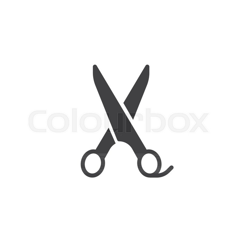 800x800 Barber Scissors Vector Icon. Filled Flat Sign For Mobile Concept