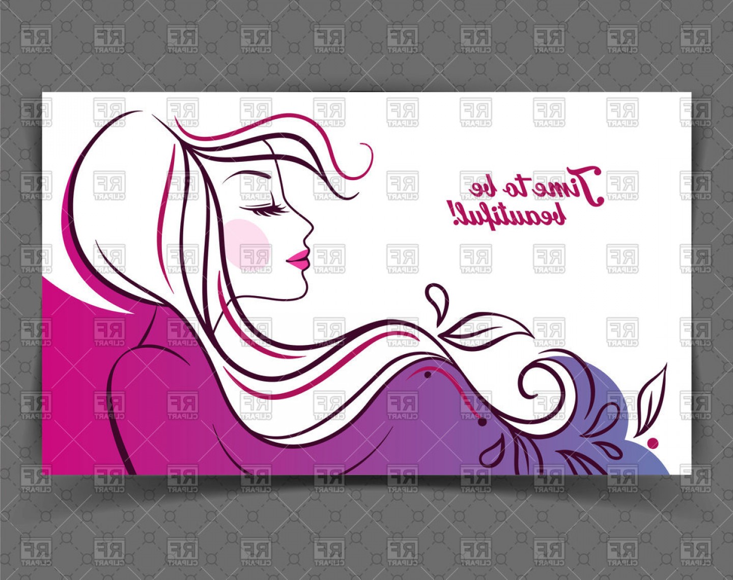 1440x1140 Stylized Beautiful Woman Design For Beauty Salon Vector Clipart