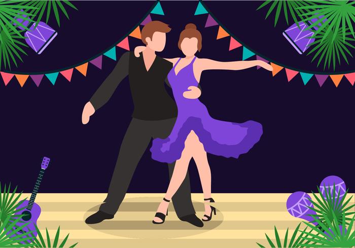 700x490 Salsa Dancing On Stage Vector