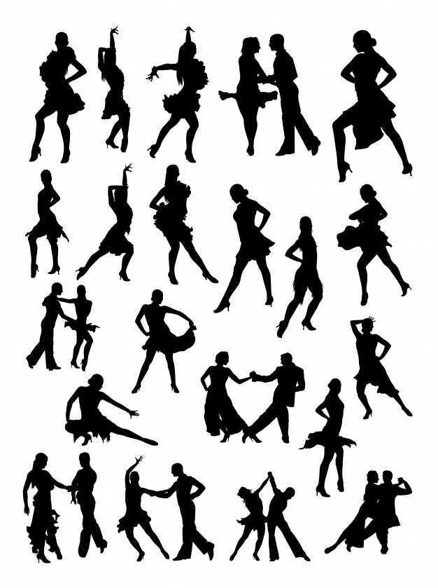 626x839 Salsa Dancer Silhouette Vector Premium Download