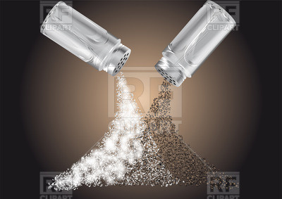 400x283 Bottles With Salt And Pepper Spilling On Table Vector Image