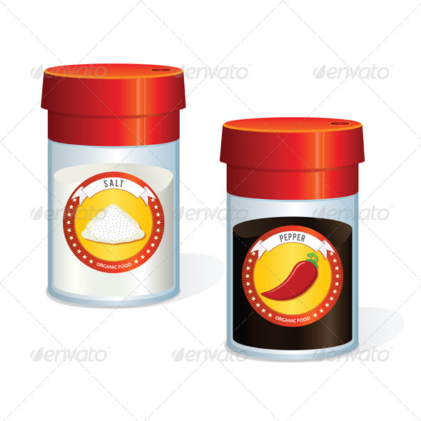590x590 Jars For Pepper And Salt. Vector By Hivector Graphicriver