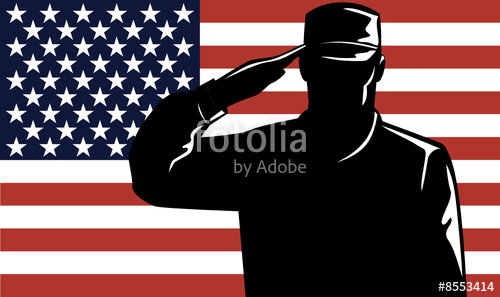500x297 American Soldier Saluting With Flag Stock Image And Royalty Free