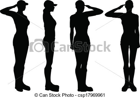 450x315 Eps 10 Vector Of Soldier, Officer, Captain, Policeman Saluting.