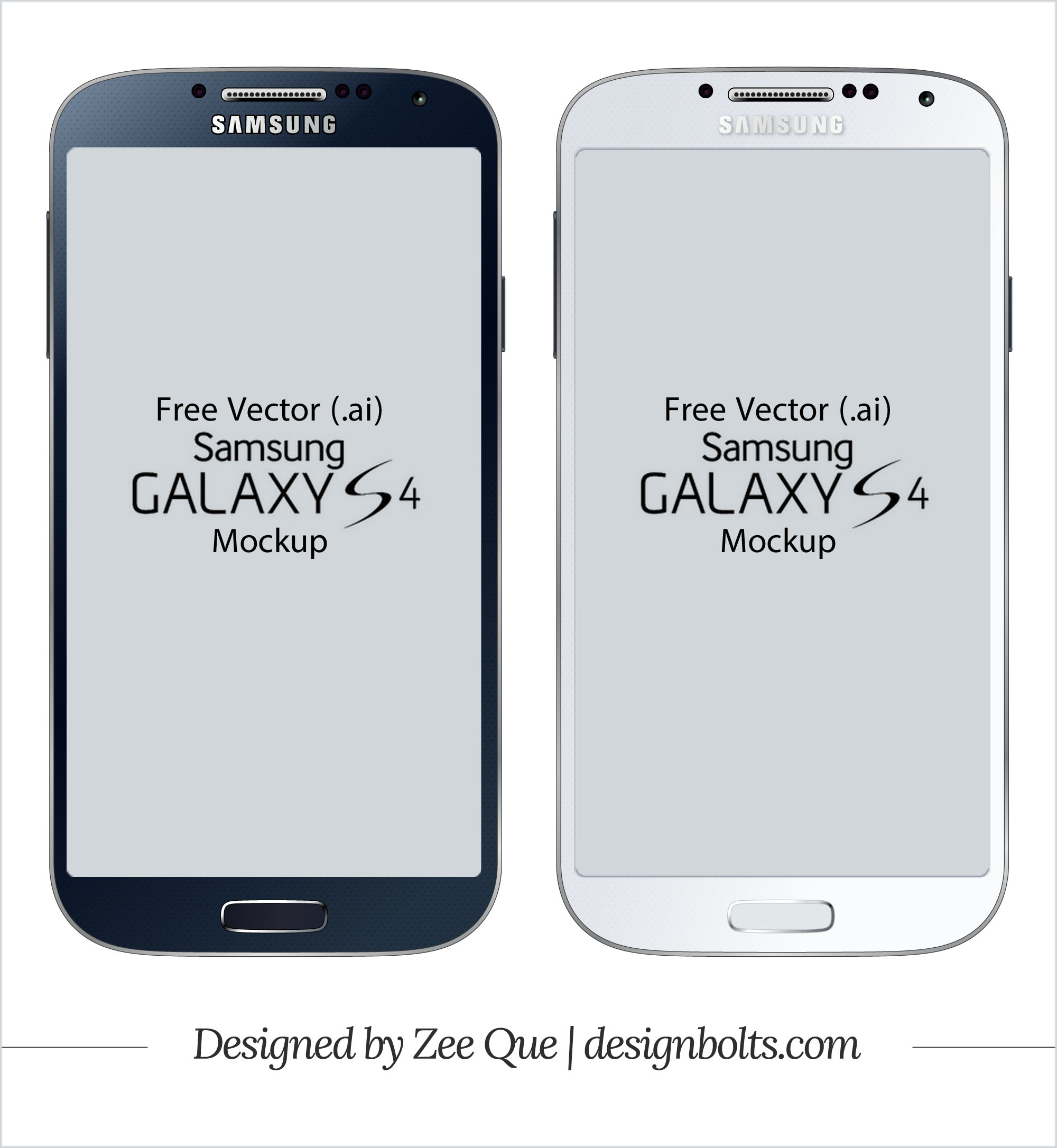 2000x2173 Free Vector Samsung Galaxy S4 Mockup In .ai Format