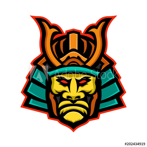 500x500 Samurai Warrior Head Mascot