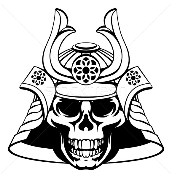 580x600 Skull Samurai Warrior Vector Illustration Christos Georghiou