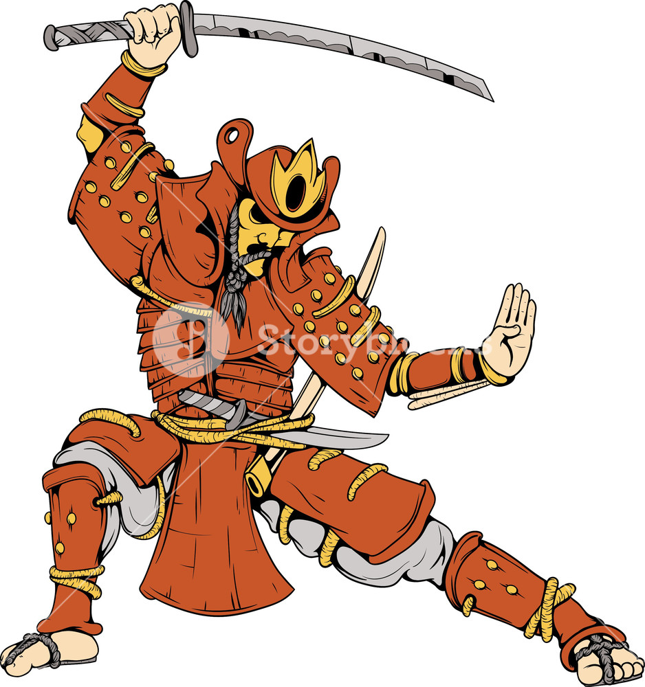 938x1000 Vector Samurai Warrior Royalty Free Stock Image