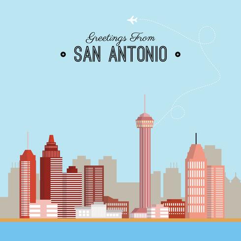 490x490 San Antonio Postcard Illustration