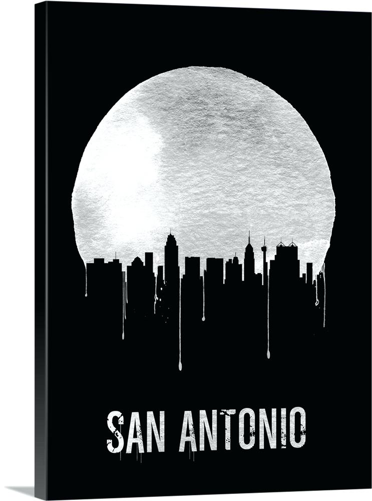 743x1000 San Antonio Skyline Art Greetings From Vector