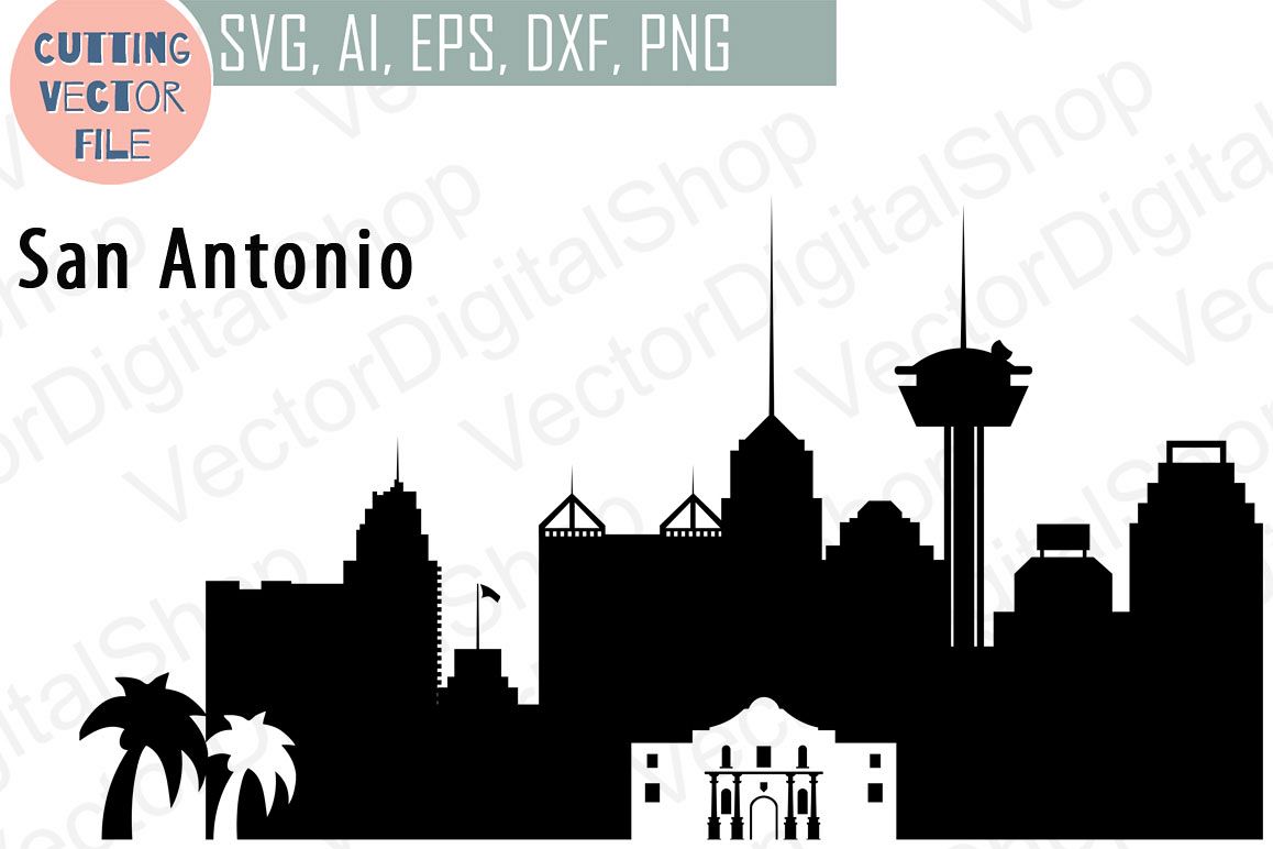 1158x772 San Antonio Vector, Texas Skyline Usa City, Svg, Jpg, Png, Dwg