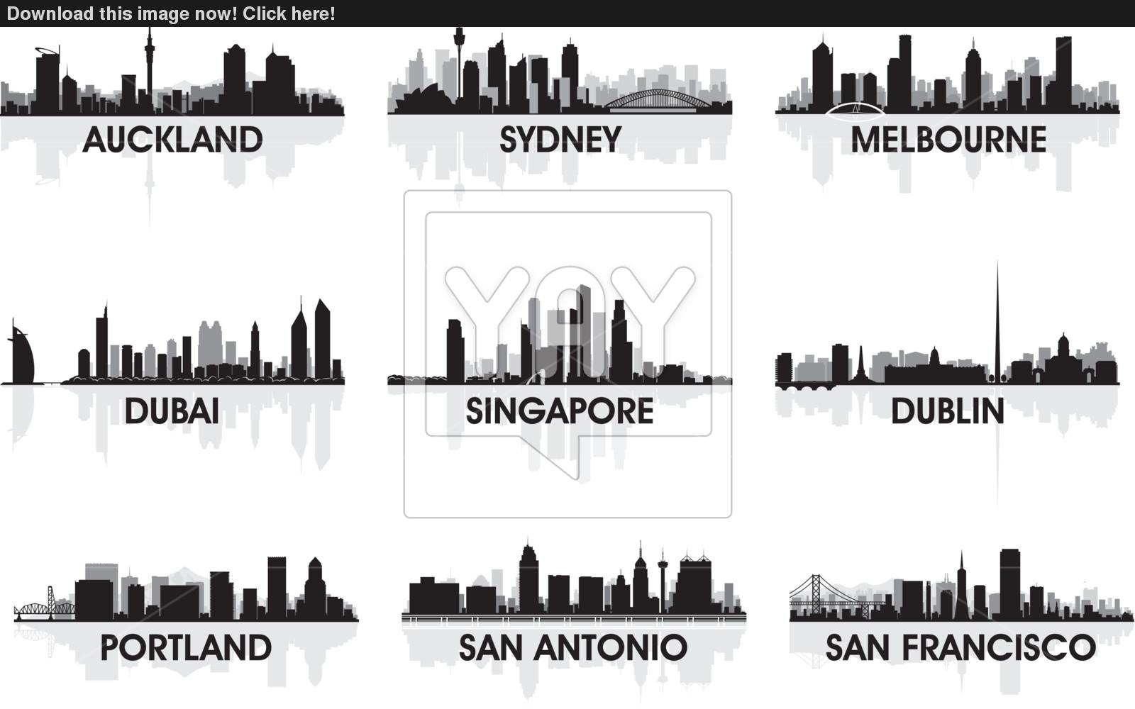 1600x1000 City Skyline Vector