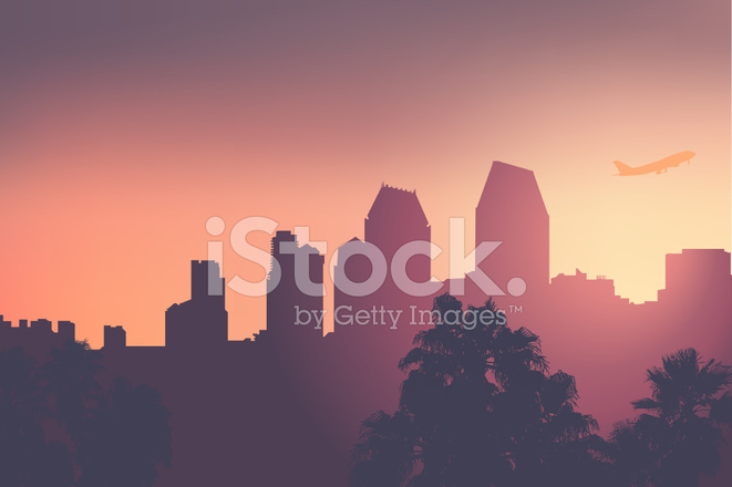 661x440 San Diego Skyline Vector Stock Vector