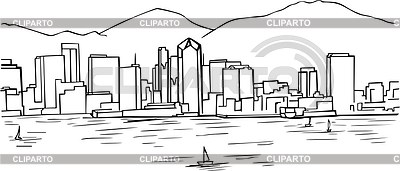 400x171 San Diego Skyline Stock Vector Graphics Cliparto