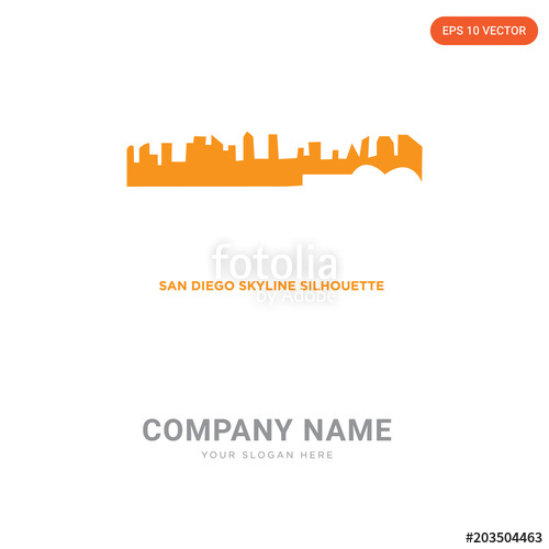 500x500 San Diego Skyline Company Logo Design Stock Image And Royalty